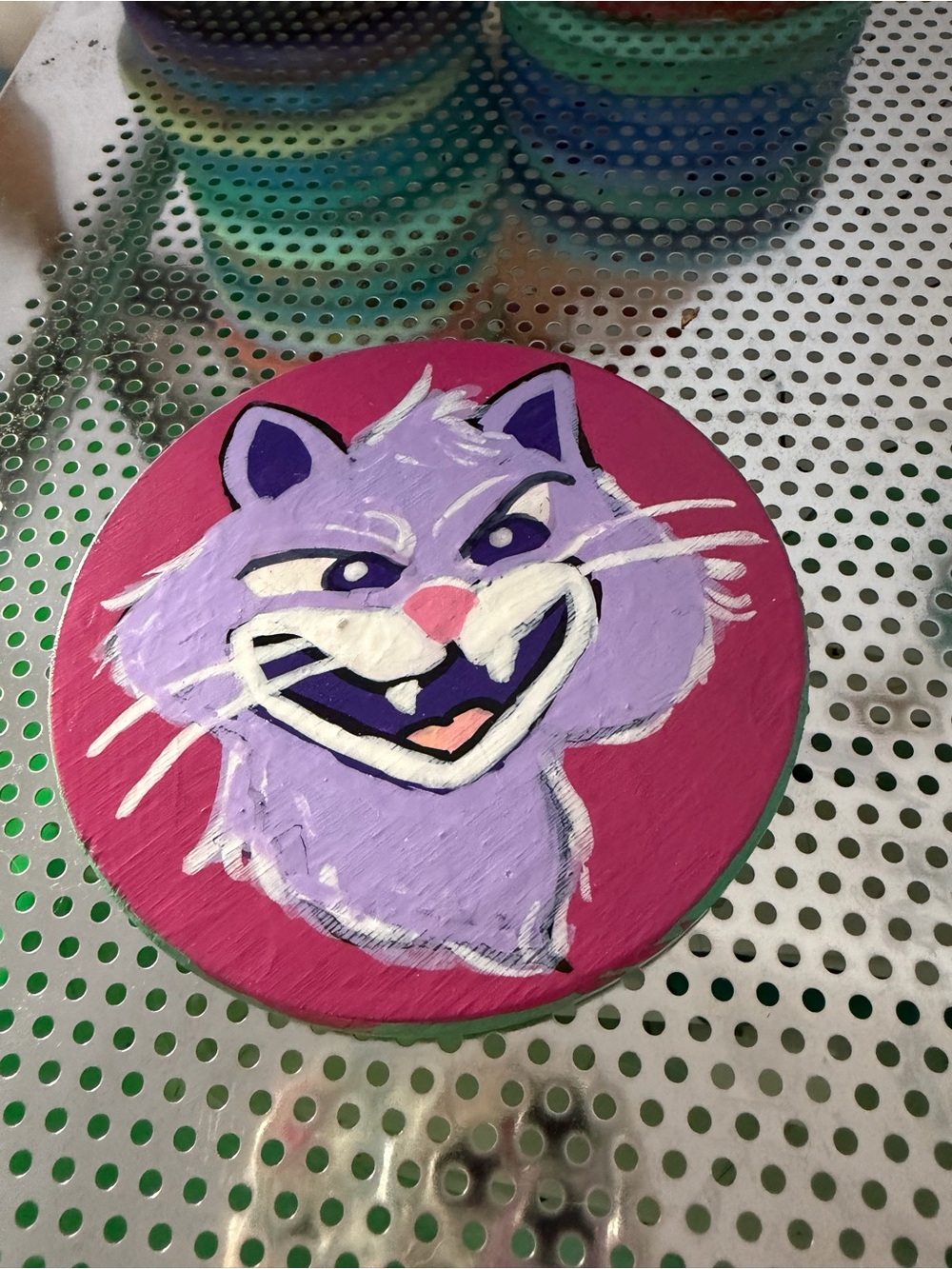 Custom hand painted Disney cat Yzma coaster